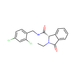 CCN1C(=O)c2ccccc2[C@H]1C(=O)NCc1ccc(Cl)cc1Cl ZINC000095565894