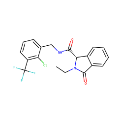 CCN1C(=O)c2ccccc2[C@H]1C(=O)NCc1cccc(C(F)(F)F)c1Cl ZINC000043199839