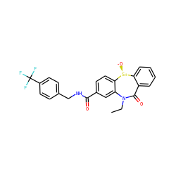 CCN1C(=O)c2ccccc2[S@+]([O-])c2ccc(C(=O)NCc3ccc(C(F)(F)F)cc3)cc21 ZINC000169309848