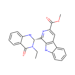 CCN1C(=O)c2ccccc2N[C@@H]1c1nc(C(=O)OC)cc2c1[nH]c1ccccc12 ZINC000653778079