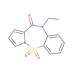 CCN1C(=O)c2cccn2S(=O)(=O)c2ccccc21 ZINC000006385236