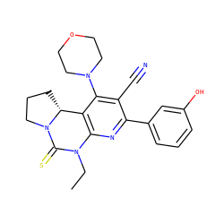 CCN1C(=S)N2CCC[C@@H]2c2c1nc(-c1cccc(O)c1)c(C#N)c2N1CCOCC1 ZINC000473096134
