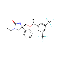 CCN1C[C@@](CO[C@H](C)c2cc(C(F)(F)F)cc(C(F)(F)F)c2)(c2ccccc2)NC1=O ZINC000028569757