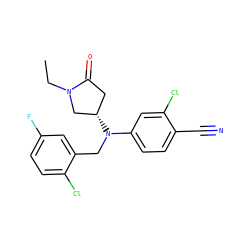 CCN1C[C@@H](N(Cc2cc(F)ccc2Cl)c2ccc(C#N)c(Cl)c2)CC1=O ZINC000043019196