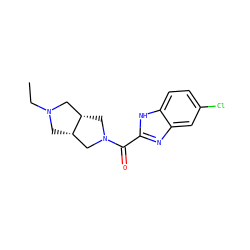 CCN1C[C@H]2CN(C(=O)c3nc4cc(Cl)ccc4[nH]3)C[C@H]2C1 ZINC000038248149