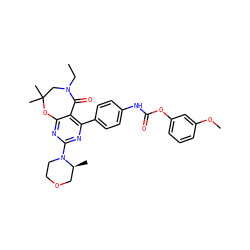 CCN1CC(C)(C)Oc2nc(N3CCOC[C@@H]3C)nc(-c3ccc(NC(=O)Oc4cccc(OC)c4)cc3)c2C1=O ZINC000142201467