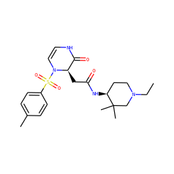CCN1CC[C@H](NC(=O)C[C@@H]2C(=O)NC=CN2S(=O)(=O)c2ccc(C)cc2)C(C)(C)C1 ZINC000073197671