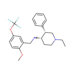 CCN1CC[C@H](NCc2cc(OC(F)(F)F)ccc2OC)[C@H](c2ccccc2)C1 ZINC000073196718