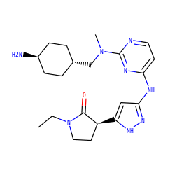 CCN1CC[C@H](c2cc(Nc3ccnc(N(C)C[C@H]4CC[C@H](N)CC4)n3)n[nH]2)C1=O ZINC000473090288