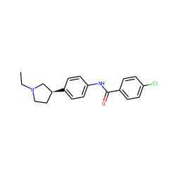 CCN1CC[C@H](c2ccc(NC(=O)c3ccc(Cl)cc3)cc2)C1 ZINC000117713400