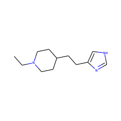 CCN1CCC(CCc2c[nH]cn2)CC1 ZINC000013612839