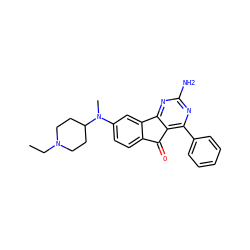 CCN1CCC(N(C)c2ccc3c(c2)-c2nc(N)nc(-c4ccccc4)c2C3=O)CC1 ZINC000049113147