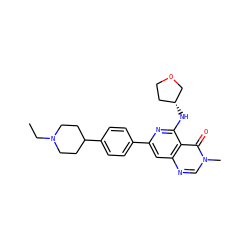 CCN1CCC(c2ccc(-c3cc4ncn(C)c(=O)c4c(N[C@@H]4CCOC4)n3)cc2)CC1 ZINC000115625545