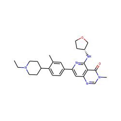 CCN1CCC(c2ccc(-c3cc4ncn(C)c(=O)c4c(N[C@@H]4CCOC4)n3)cc2C)CC1 ZINC000115624669