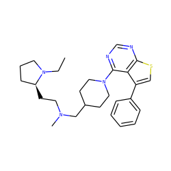 CCN1CCC[C@@H]1CCN(C)CC1CCN(c2ncnc3scc(-c4ccccc4)c23)CC1 ZINC000146430617