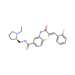 CCN1CCC[C@@H]1CNC(=O)c1ccc2c(c1)NC(=O)/C(=C/c1ccccc1Cl)S2 ZINC000095556908