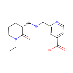 CCN1CCC[C@H](CNCc2cc(C(=O)O)ccn2)C1=O ZINC000653721510