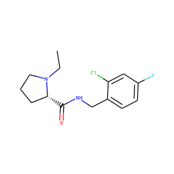 CCN1CCC[C@H]1C(=O)NCc1ccc(F)cc1Cl ZINC000058590870