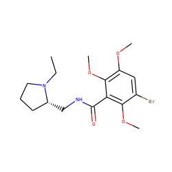 CCN1CCC[C@H]1CNC(=O)c1c(OC)c(Br)cc(OC)c1OC ZINC000034343054