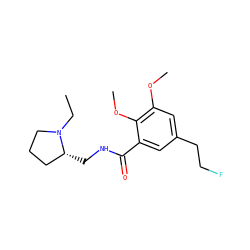 CCN1CCC[C@H]1CNC(=O)c1cc(CCF)cc(OC)c1OC ZINC000013821889