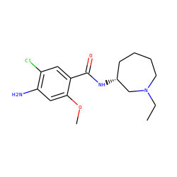 CCN1CCCC[C@@H](NC(=O)c2cc(Cl)c(N)cc2OC)C1 ZINC000027705626