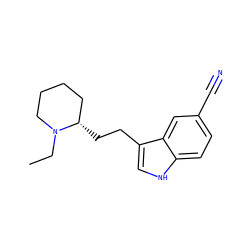 CCN1CCCC[C@@H]1CCc1c[nH]c2ccc(C#N)cc12 ZINC000045339809