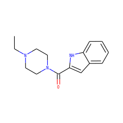 CCN1CCN(C(=O)c2cc3ccccc3[nH]2)CC1 ZINC000053194796