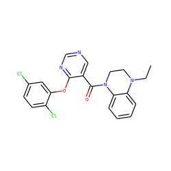 CCN1CCN(C(=O)c2cncnc2Oc2cc(Cl)ccc2Cl)c2ccccc21 ZINC000095576901