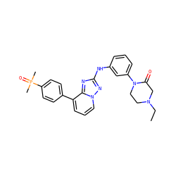 CCN1CCN(c2cccc(Nc3nc4c(-c5ccc(P(C)(C)=O)cc5)cccn4n3)c2)C(=O)C1 ZINC000096169727