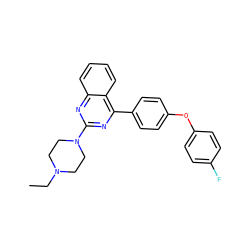 CCN1CCN(c2nc(-c3ccc(Oc4ccc(F)cc4)cc3)c3ccccc3n2)CC1 ZINC000115760134