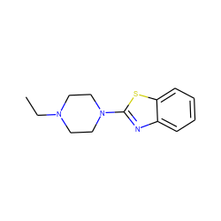 CCN1CCN(c2nc3ccccc3s2)CC1 ZINC000004929862