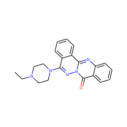 CCN1CCN(c2nn3c(=O)c4ccccc4nc3c3ccccc23)CC1 ZINC000000948425