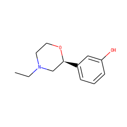 CCN1CCO[C@@H](c2cccc(O)c2)C1 ZINC000028957327