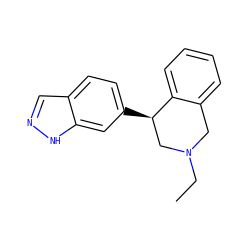 CCN1Cc2ccccc2[C@H](c2ccc3cn[nH]c3c2)C1 ZINC000150034277