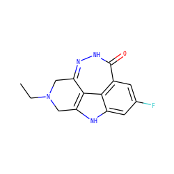 CCN1Cc2n[nH]c(=O)c3cc(F)cc4[nH]c(c2c43)C1 ZINC000146708700
