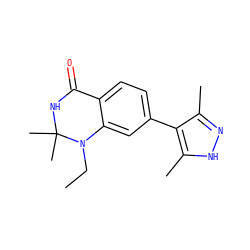 CCN1c2cc(-c3c(C)n[nH]c3C)ccc2C(=O)NC1(C)C ZINC000653856183