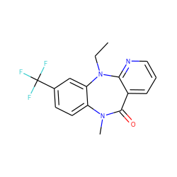 CCN1c2cc(C(F)(F)F)ccc2N(C)C(=O)c2cccnc21 ZINC000005842600