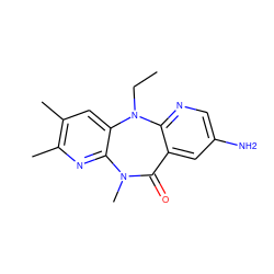 CCN1c2cc(C)c(C)nc2N(C)C(=O)c2cc(N)cnc21 ZINC000005842471