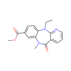 CCN1c2ccc(C(=O)OC)cc2N(C)C(=O)c2cccnc21 ZINC000000013200