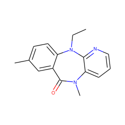CCN1c2ccc(C)cc2C(=O)N(C)c2cccnc21 ZINC000000004742