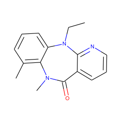 CCN1c2cccc(C)c2N(C)C(=O)c2cccnc21 ZINC000005842850