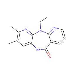 CCN1c2nc(C)c(C)cc2NC(=O)c2cccnc21 ZINC000005842099
