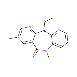 CCN1c2ncc(C)cc2C(=O)N(C)c2cccnc21 ZINC000005842211