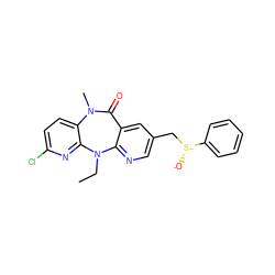 CCN1c2ncc(C[S@@+]([O-])c3ccccc3)cc2C(=O)N(C)c2ccc(Cl)nc21 ZINC000013780574