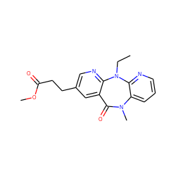 CCN1c2ncc(CCC(=O)OC)cc2C(=O)N(C)c2cccnc21 ZINC000005842227