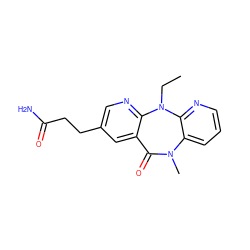 CCN1c2ncc(CCC(N)=O)cc2C(=O)N(C)c2cccnc21 ZINC000005842223
