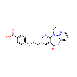 CCN1c2ncc(CCOc3ccc(C(=O)O)cc3)cc2C(=O)N(C)c2cccnc21 ZINC000012354065