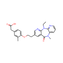CCN1c2ncc(CCOc3ccc(CC(=O)O)cc3C)cc2C(=O)N(C)c2cccnc21 ZINC000013671798
