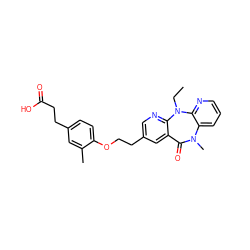 CCN1c2ncc(CCOc3ccc(CCC(=O)O)cc3C)cc2C(=O)N(C)c2cccnc21 ZINC000013671800