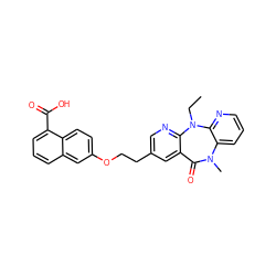 CCN1c2ncc(CCOc3ccc4c(C(=O)O)cccc4c3)cc2C(=O)N(C)c2cccnc21 ZINC000013671790